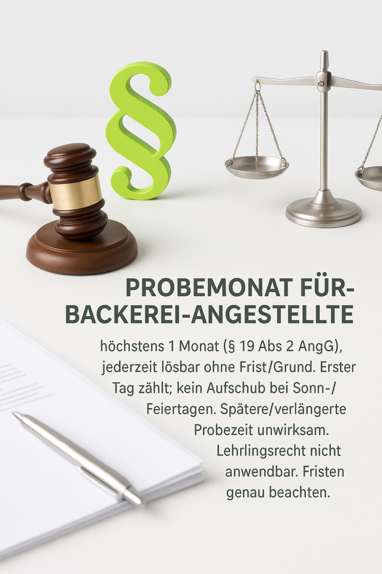 Probemonat für Angestellte im Bäckereigewerbe: Rechte sichern